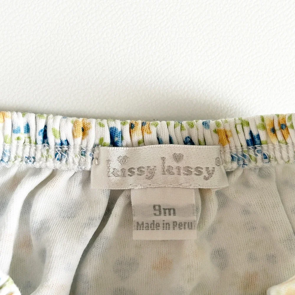 Kissy Kissy Baby Girls Pima Cotton Ditsy Floral Bloomers Diaper Cover Size 9M‎
